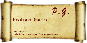 Pratsch Gerle névjegykártya